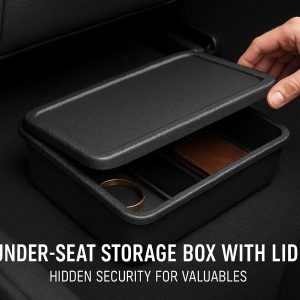 Under-Seat Storage Box with Lid - Hidden Security for Valuables