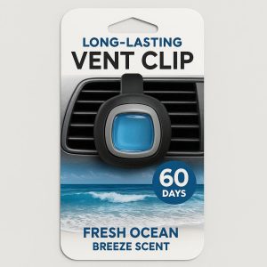 Long-Lasting Vent Clip Air Freshener - 60-Day Fresh Ocean Breeze Scent