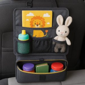 Foldable Car Seat Organizer - Space-Saving Hanger for Kids Items