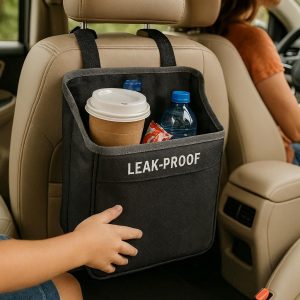 Leak-Proof Car Trash Bag - Spill-Free Travel Companion for Families
